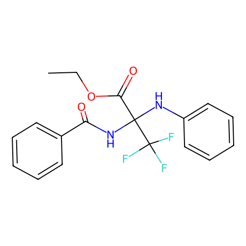 ethyl 3,3,3-trifluoro-2-(phenylamino)-N-(phenylcarbonyl)alaninate structure