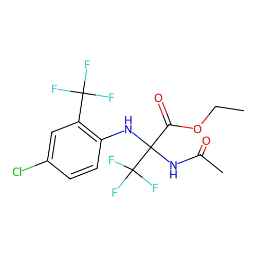ethyl 2-(acetylamino)-N-[4-chloro-2-(trifluoromethyl)phenyl]-3,3,3-trifluoroalaninate structure