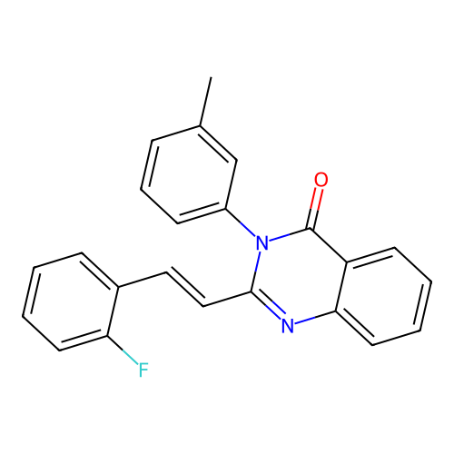 2-[(E)-2-(2-fluorophenyl)ethenyl]-3-(3-methylphenyl)quinazolin-4(3H)-one structure