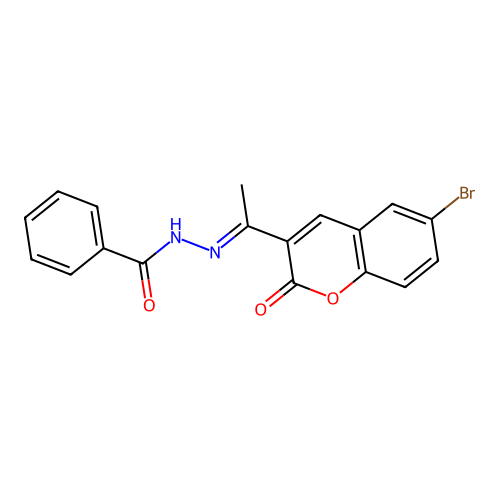 N'-(1-(6-bromo-2-oxo-2H-chromen-3-yl)ethylidene)benzohydrazide structure