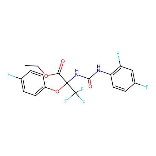 ethyl N-[(2,4-difluorophenyl)carbamoyl]-3,3,3-trifluoro-2-(4-fluorophenoxy)alaninate structure