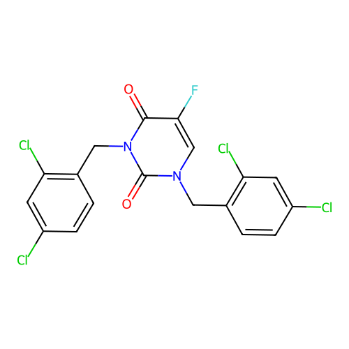1,3-bis(2,4-dichlorobenzyl)-5-fluoropyrimidine-2,4(1H,3H)-dione structure