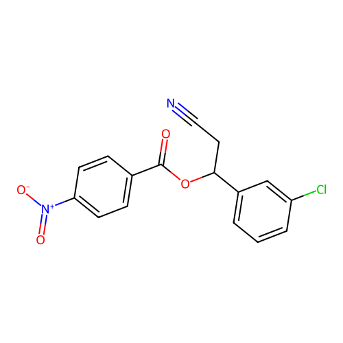 1-(3-Chlorophenyl)-2-cyanoethyl 4-nitrobenzoate structure