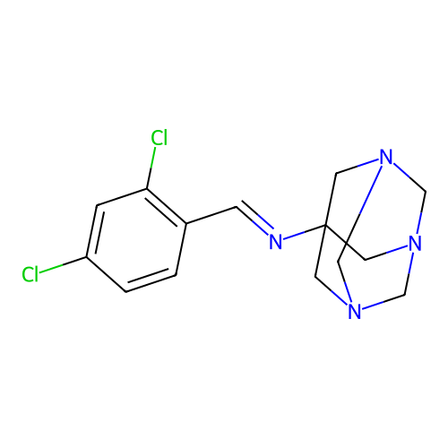 1,3,5-Triazaadamantane, 7-(2,4-dichlorobenzylidenamino)- structure