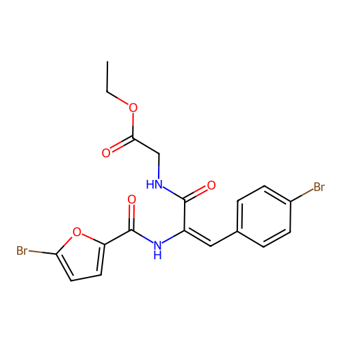 Ethyl {[2-[(5-bromo-2-furoyl)amino]-3-(4-bromophenyl)acryloyl]amino}acetate structure