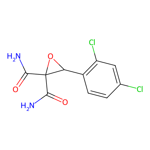 3-(2,4-Dichlorophenyl)oxirane-2,2-dicarboxamide structure