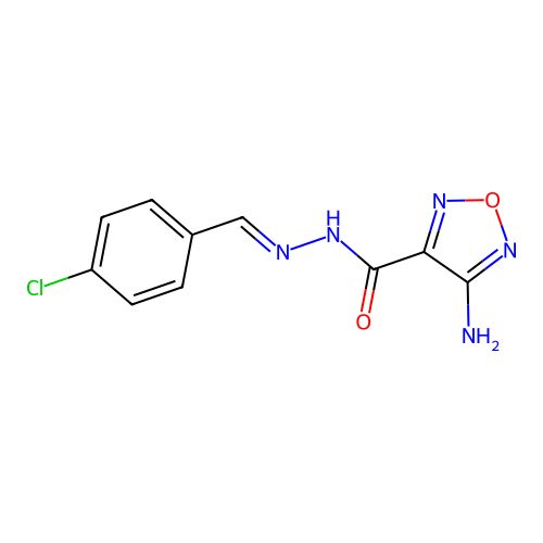 4-amino-N'-[(E)-(4-chlorophenyl)methylidene]-1,2,5-oxadiazole-3-carbohydrazide structure