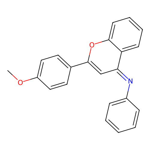 (E)-N-(2-(4-methoxyphenyl)-4H-chromen-4-ylidene)aniline structure