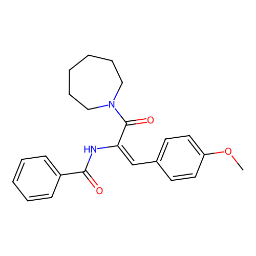 N-[(1E)-3-(azepan-1-yl)-1-(4-methoxyphenyl)-3-oxoprop-1-en-2-yl]benzamide structure
