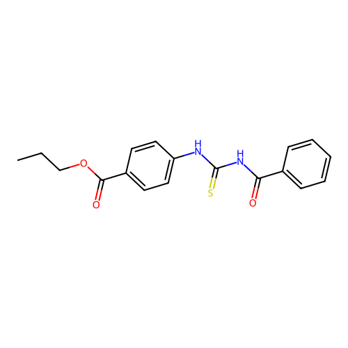 Propyl 4-(benzoylcarbamothioylamino)benzoate structure