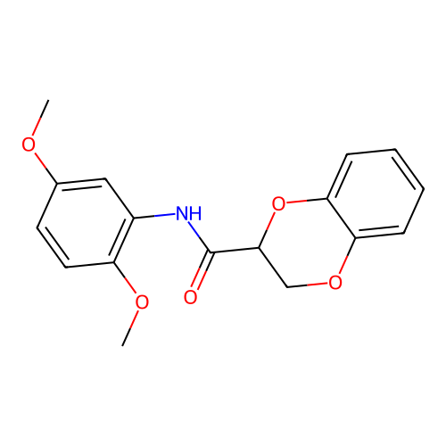 N-(2,5-dimethoxyphenyl)-2,3-dihydro-1,4-benzodioxine-2-carboxamide structure
