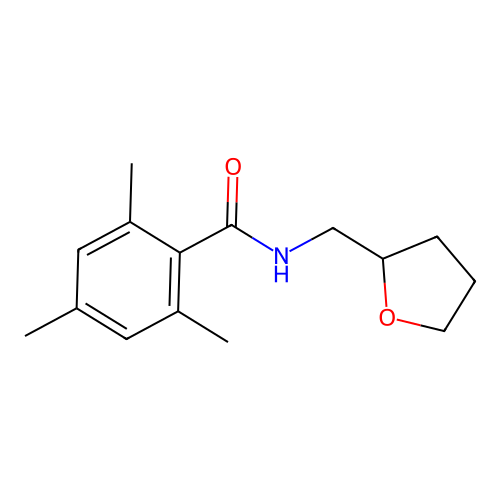 2,4,6-trimethyl-N-(oxolan-2-ylmethyl)benzamide structure