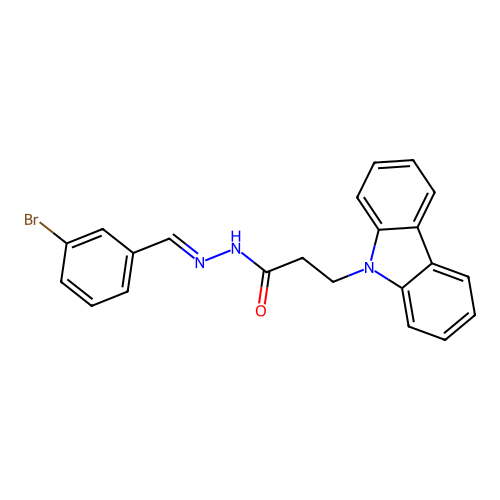 (E)-N'-(3-bromobenzylidene)-3-(9H-carbazol-9-yl)propanehydrazide structure