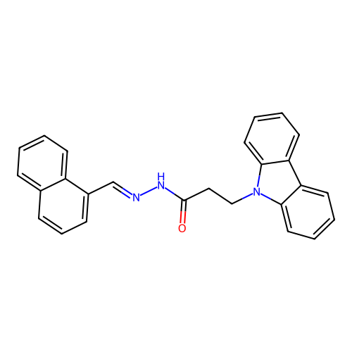 3-(9H-carbazol-9-yl)-N'-[(E)-naphthalen-1-ylmethylidene]propanehydrazide structure