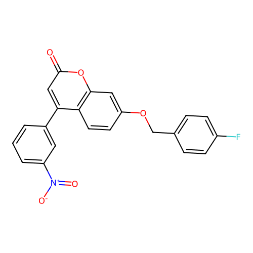 7-[(4-Fluorophenyl)methoxy]-4-(3-nitrophenyl)chromen-2-one structure