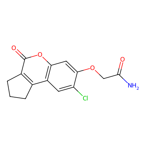 2-[(8-Chloro-4-oxo-1,2,3,4-tetrahydrocyclopenta[c]chromen-7-yl)oxy]acetamide structure