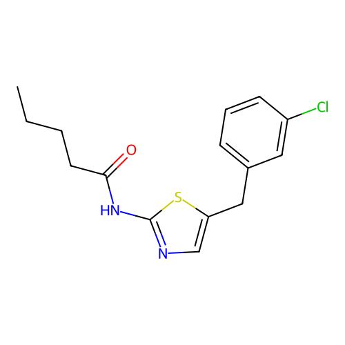 N-[5-(3-chlorobenzyl)-1,3-thiazol-2-yl]pentanamide structure