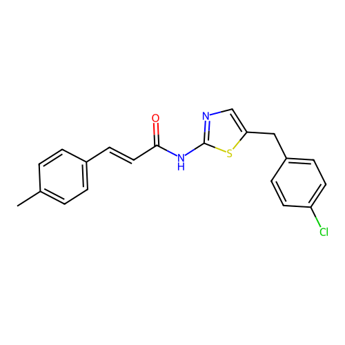 N-(5-(4-Chlorobenzyl)-1,3-thiazol-2-YL)-3-(4-methylphenyl)acrylamide structure