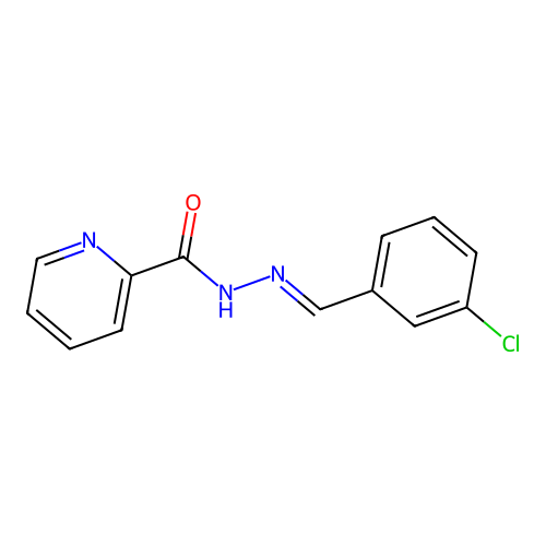 N-[(E)-(3-chlorophenyl)methylideneamino]pyridine-2-carboxamide structure