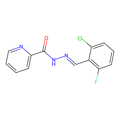 N'-[(E)-(2-chloro-6-fluorophenyl)methylidene]pyridine-2-carbohydrazide structure