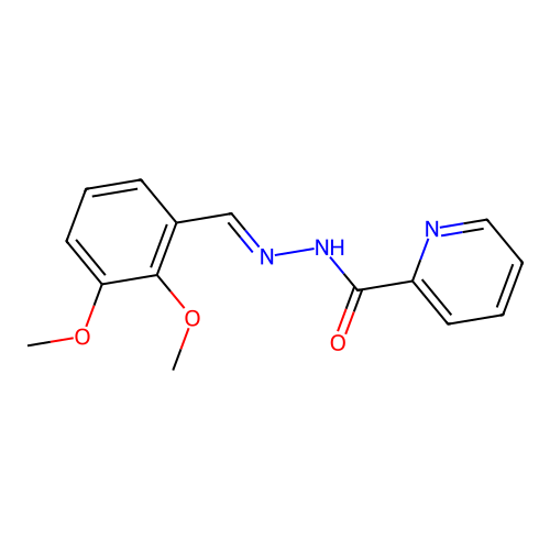 N'-[(E)-(2,3-dimethoxyphenyl)methylidene]pyridine-2-carbohydrazide structure