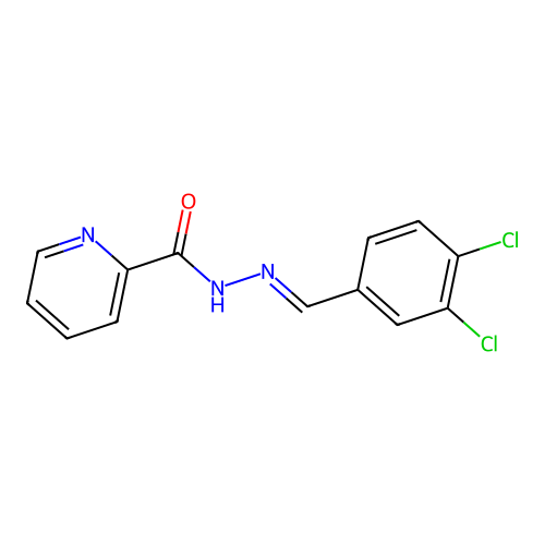 N'-[(E)-(3,4-dichlorophenyl)methylidene]pyridine-2-carbohydrazide structure