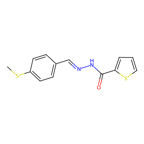 N'-[4-(methylsulfanyl)benzylidene]-2-thiophenecarbohydrazide structure