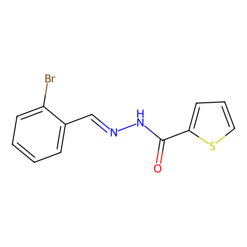 N'-[(E)-(2-bromophenyl)methylidene]thiophene-2-carbohydrazide structure
