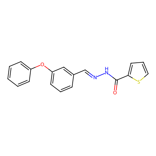 N'-[(E)-(3-phenoxyphenyl)methylidene]thiophene-2-carbohydrazide structure