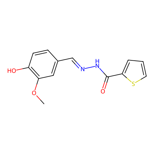 N'-[(4-Hydroxy-3-methoxyphenyl)methylidene]thiophene-2-carbohydrazide structure