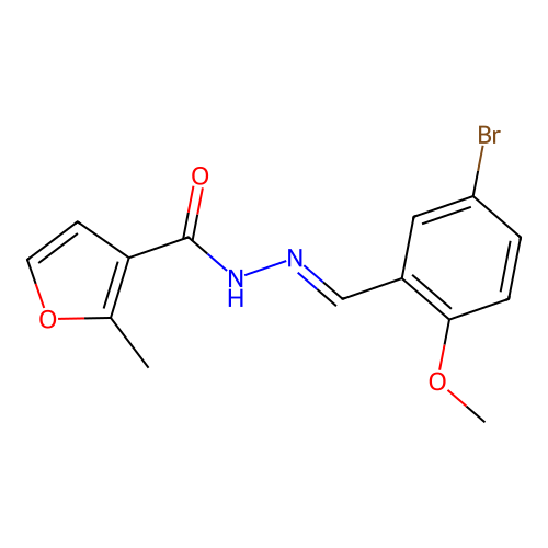 N'-[(E)-(5-bromo-2-methoxyphenyl)methylidene]-2-methyl-3-furohydrazide structure