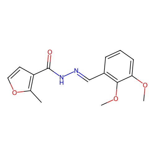 N'-[(E)-(2,3-dimethoxyphenyl)methylidene]-2-methylfuran-3-carbohydrazide structure