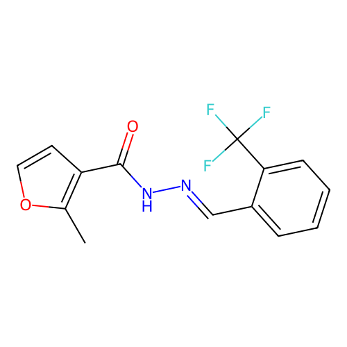 2-Methyl-N'-[(E)-[2-(trifluoromethyl)phenyl]methylidene]furan-3-carbohydrazide structure