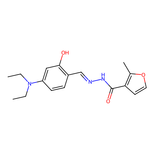 N'-{(E)-[4-(diethylamino)-2-hydroxyphenyl]methylidene}-2-methyl-3-furohydrazide structure