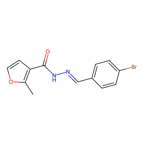 N'-[(E)-(4-bromophenyl)methylidene]-2-methyl-3-furohydrazide structure