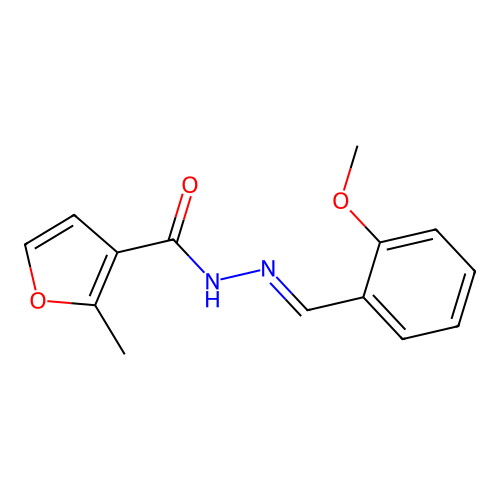 N'-[(E)-(2-methoxyphenyl)methylidene]-2-methylfuran-3-carbohydrazide structure