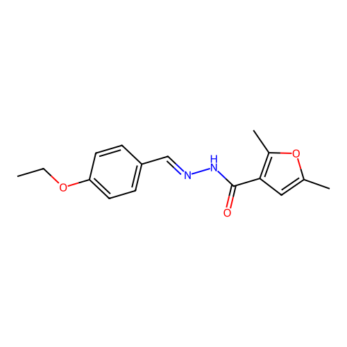N'-[(E)-(4-ethoxyphenyl)methylidene]-2,5-dimethylfuran-3-carbohydrazide structure