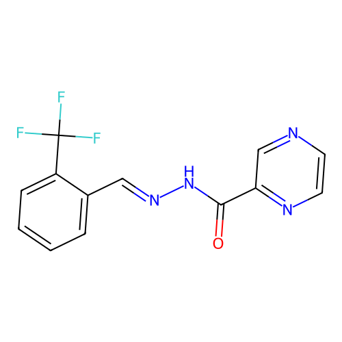 N'-{(E)-[2-(trifluoromethyl)phenyl]methylidene}pyrazine-2-carbohydrazide structure