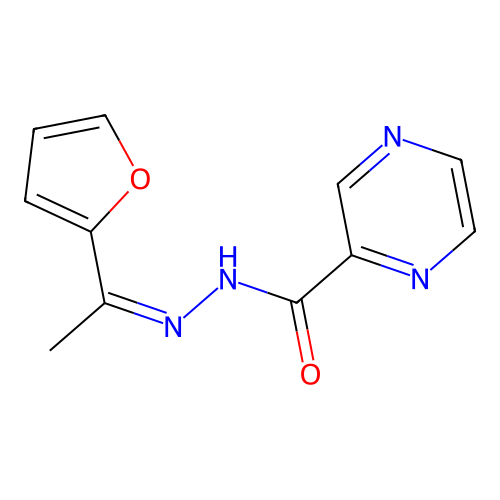 N'-[(1Z)-1-(furan-2-yl)ethylidene]pyrazine-2-carbohydrazide structure