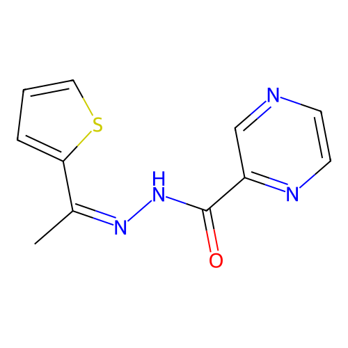 N'-[(Z)-1-(2-thienyl)ethylidene]-2-pyrazinecarbohydrazide structure