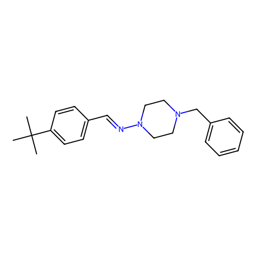 4-benzyl-N-(4-tert-butylbenzylidene)-1-piperazinamine structure