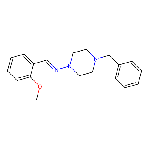 4-benzyl-N-(2-methoxybenzylidene)piperazin-1-amine structure