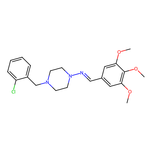 (4-(2-Chloro-benzyl)-piperazin-1-YL)-(3,4,5-trimethoxy-benzylidene)-amine structure