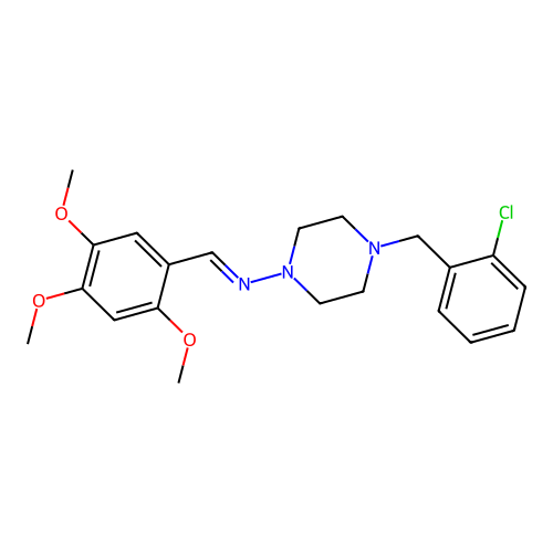 (4-(2-Chloro-benzyl)-piperazin-1-YL)-(2,4,5-trimethoxy-benzylidene)-amine structure