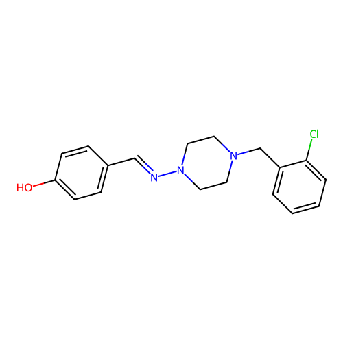 4-({[4-(2-Chlorobenzyl)piperazin-1-yl]imino}methyl)phenol structure