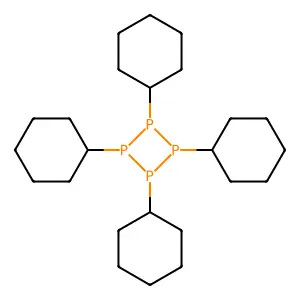 Tetraphosphetane, tetracyclohexyl- structure