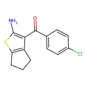 3-(4-chlorobenzoyl)-4H,5H,6H-cyclopenta(b)thiophen-2-amine structure