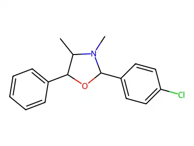 2-(4-Chlorophenyl)-3,4-dimethyl-5-phenyl-1,3-oxazolidine structure