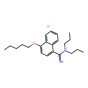 1-Naphthamidine, N,N-dipropyl-4-pentyloxy-, monohydrochloride structure