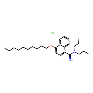 4-(Decyloxy)-N,N-dipropylnaphthalene-1-carboximidamide--hydrogen chloride (1/1) structure